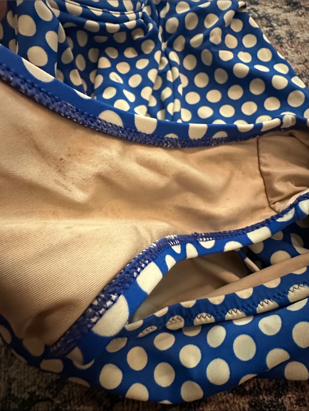 J. Crew Blue One-Piece Swimsuit with White Polka Dots - Picture 13 of 14